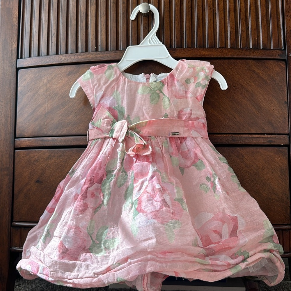 Pink floral dress 18M